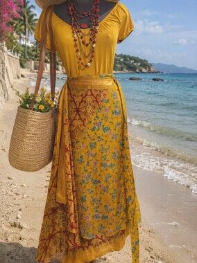 REVERSIBLE SARI Wrap SKIRT O/S